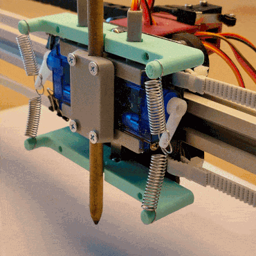 Servo-actuated pen-plotter mechanism